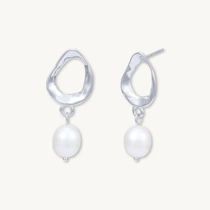 Organic Pearl Drop Earrings Camile Stone Earrings