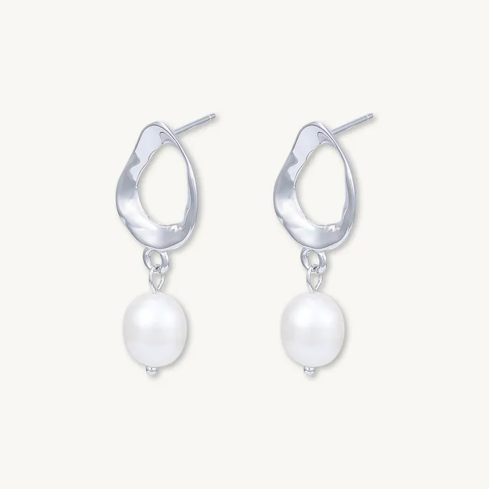Organic Pearl Drop Earrings Camile Stone Earrings