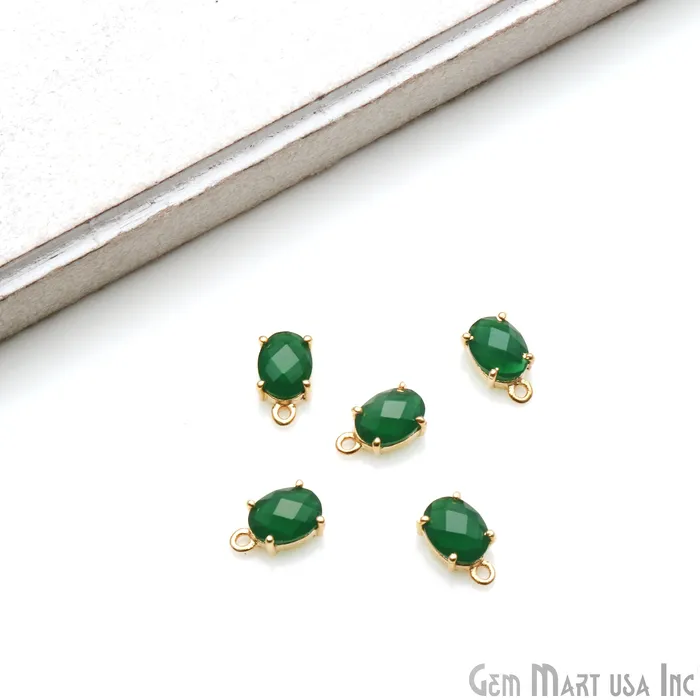 Oval 6x8mm Gold Plated Prong Setting Gemstone Connector Pick Stone GemmartUSA Earrings