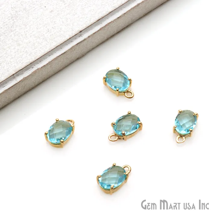 Oval 6x8mm Gold Plated Prong Setting Gemstone Connector Pick Stone GemmartUSA Earrings