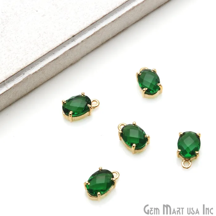 Oval 6x8mm Gold Plated Prong Setting Gemstone Connector Pick Stone GemmartUSA Earrings