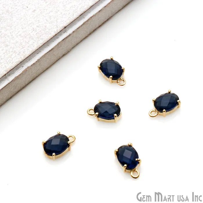Oval 6x8mm Gold Plated Prong Setting Gemstone Connector Pick Stone GemmartUSA Earrings