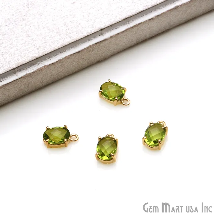 Oval 6x8mm Gold Plated Prong Setting Gemstone Connector Pick Stone GemmartUSA Earrings