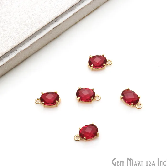 Oval 6x8mm Gold Plated Prong Setting Gemstone Connector Pick Stone GemmartUSA Earrings