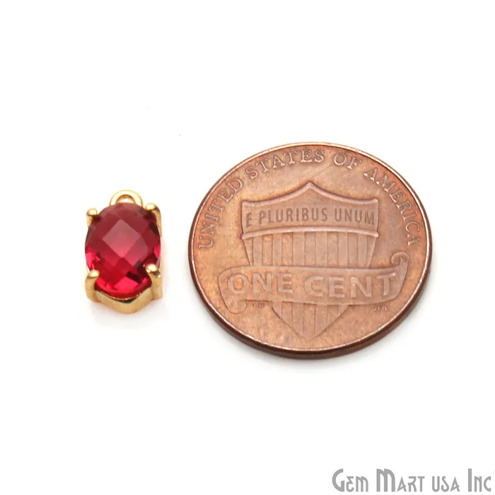 Oval 6x8mm Gold Plated Prong Setting Gemstone Connector Pick Stone GemmartUSA Earrings