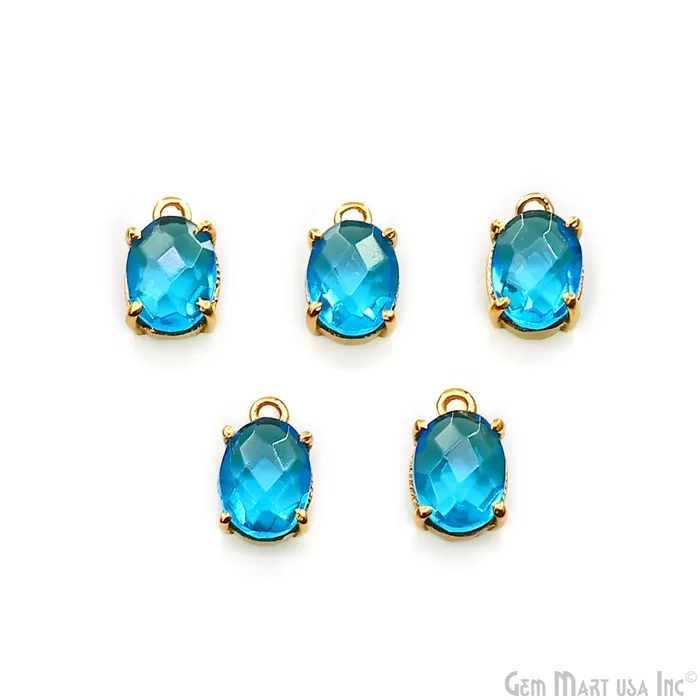 Oval 6x8mm Gold Plated Prong Setting Gemstone Connector Pick Stone GemmartUSA Earrings