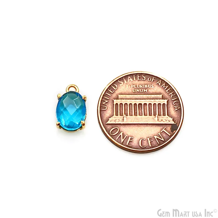 Oval 6x8mm Gold Plated Prong Setting Gemstone Connector Pick Stone GemmartUSA Earrings