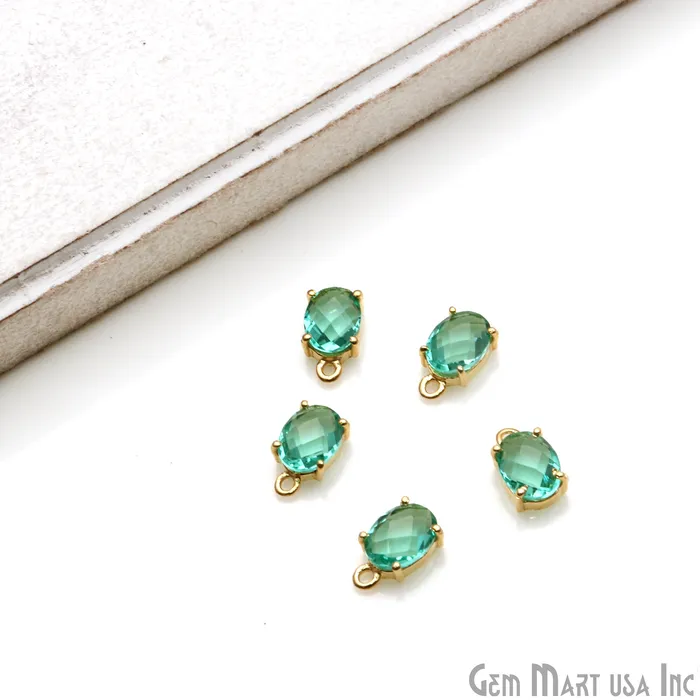 Oval 6x8mm Gold Plated Prong Setting Gemstone Connector Pick Stone GemmartUSA Earrings