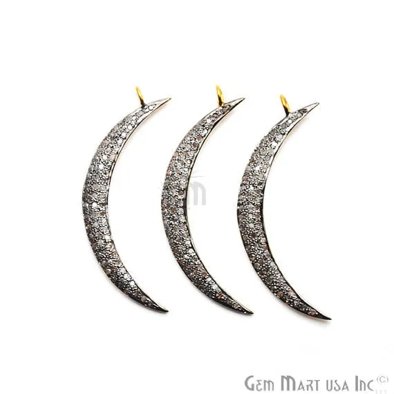 Pave Small Crescent Diamond Charm Pendant Gold Vermeil Necklace Charm Pendant GemmartUSA Necklaces Pave Small Crescent Diamond Charm Pendant Gold Vermeil Necklace Charm Pendant GemmartUSA Necklaces