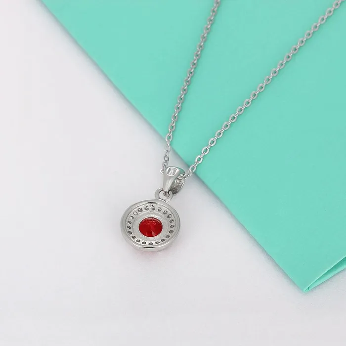 Personalized Jewel Necklaces Personalized 925 Sterling Silver Romantic Pendant Necklace 12 Color Options for Birthstone Classic Fashion Jewelry for Women