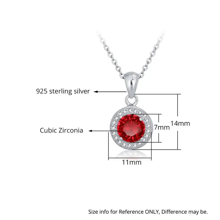 Personalized Jewel Necklaces Personalized 925 Sterling Silver Romantic Pendant Necklace 12 Color Options for Birthstone Classic Fashion Jewelry for Women