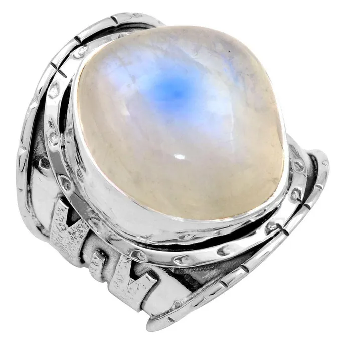 Rainbow Moonstone 925 Sterling Silver Rings Silver Jewelry YoTreasure Rings Rainbow Moonstone 925 Sterling Silver Rings Silver Jewelry YoTreasure Rings