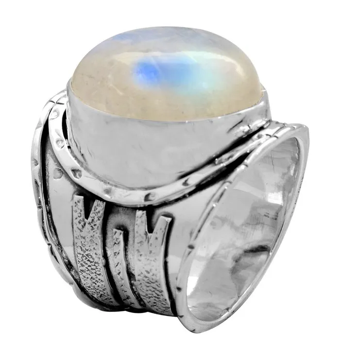 Rainbow Moonstone 925 Sterling Silver Rings Silver Jewelry YoTreasure Rings Rainbow Moonstone 925 Sterling Silver Rings Silver Jewelry YoTreasure Rings