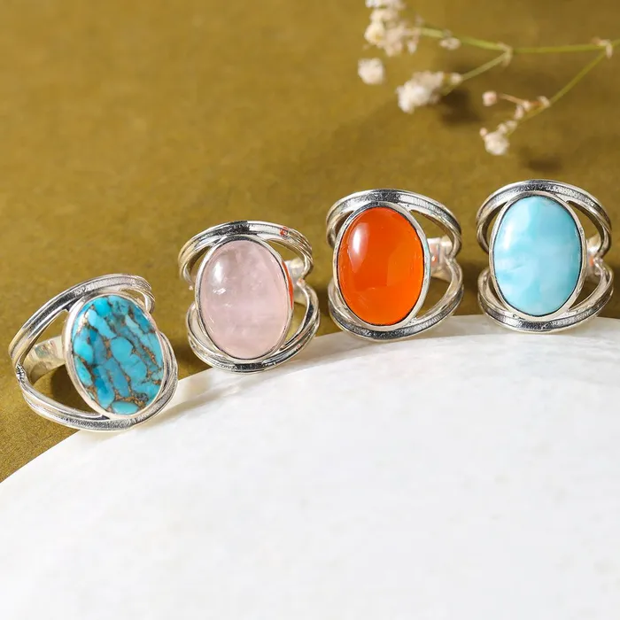 Rings 13x18 MM Malachite 925 Sterling Silver Split Shank Statement Ring YoTreasure