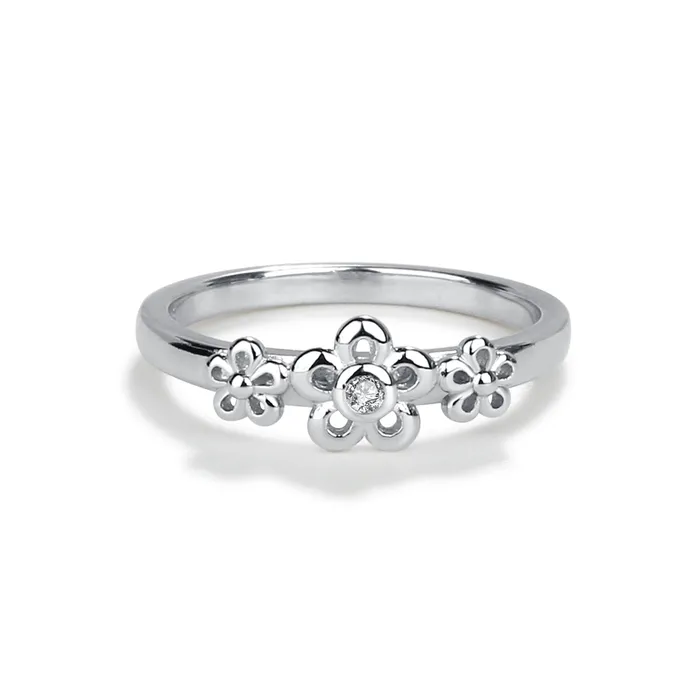 Rings Cherished Moments Sterling Silver Baby Ring with Daisy Flowers for Girls Rings Cherished Moments Sterling Silver Baby Ring with Daisy Flowers for Girls