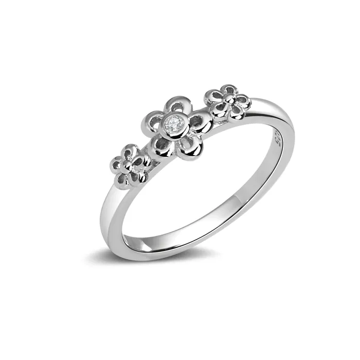 Rings Cherished Moments Sterling Silver Baby Ring with Daisy Flowers for Girls
