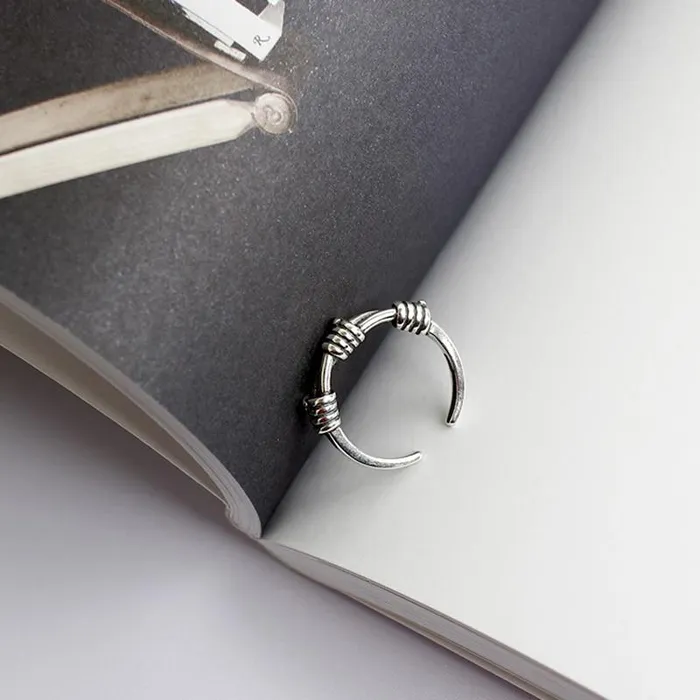 Rings customjewelryan 925 Sterling Silver Open Cuff Adjustable Ring Fashion Jewelry Gift for Women