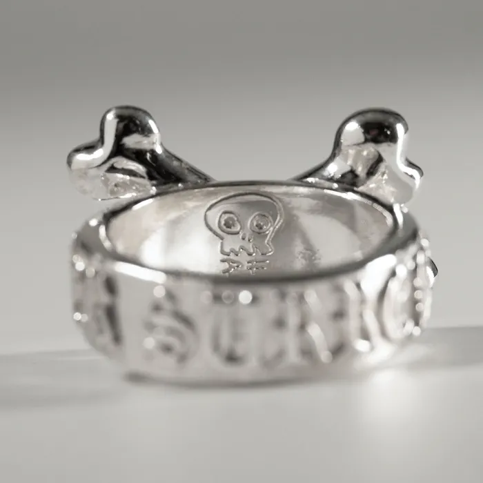 Rings FEARS 925 Never Surrender Crossbone Ring Sterling Silver