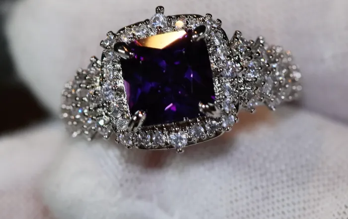 Rings Lab Diamonds London Princess Cut Ring Purple Diamond Ring Purple Diamond Engagement Ring Purple Amethyst Ring Purple Sapphire Ring Purple Gem Ring