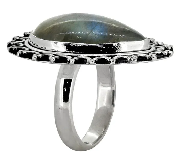 Rings Labradorite Solid 925 Sterling Silver Ring Jewelry YoTreasure