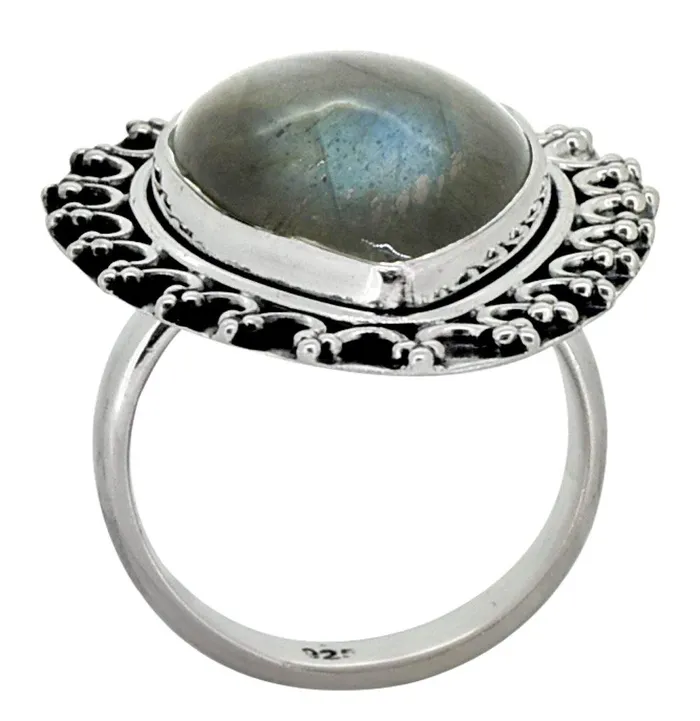 Rings Labradorite Solid 925 Sterling Silver Ring Jewelry YoTreasure