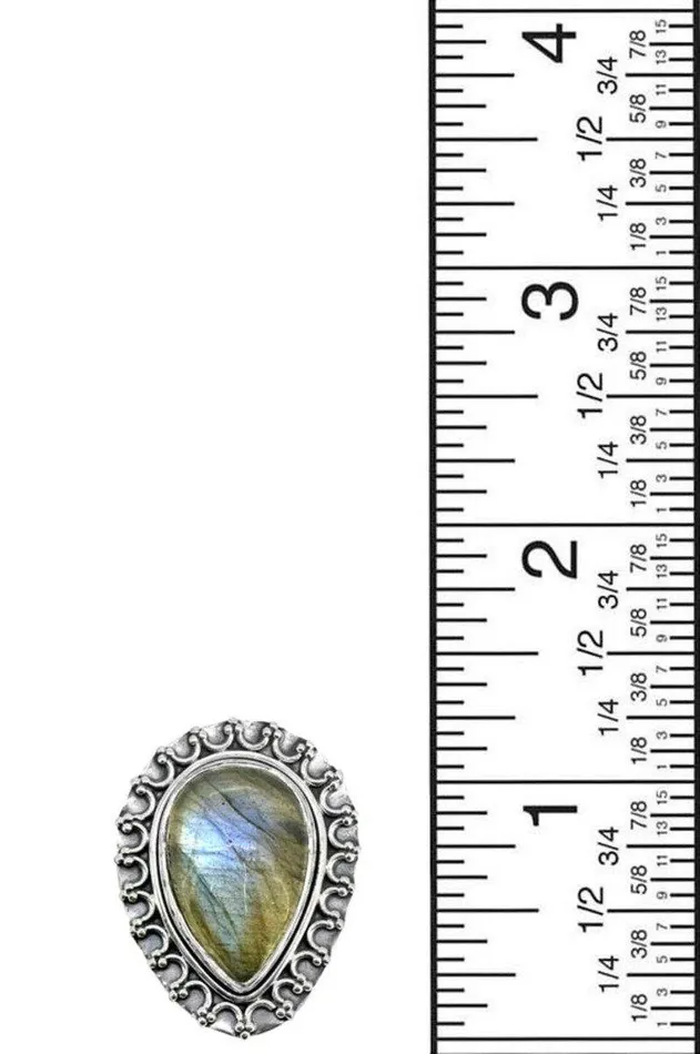 Rings Labradorite Solid 925 Sterling Silver Ring Jewelry YoTreasure