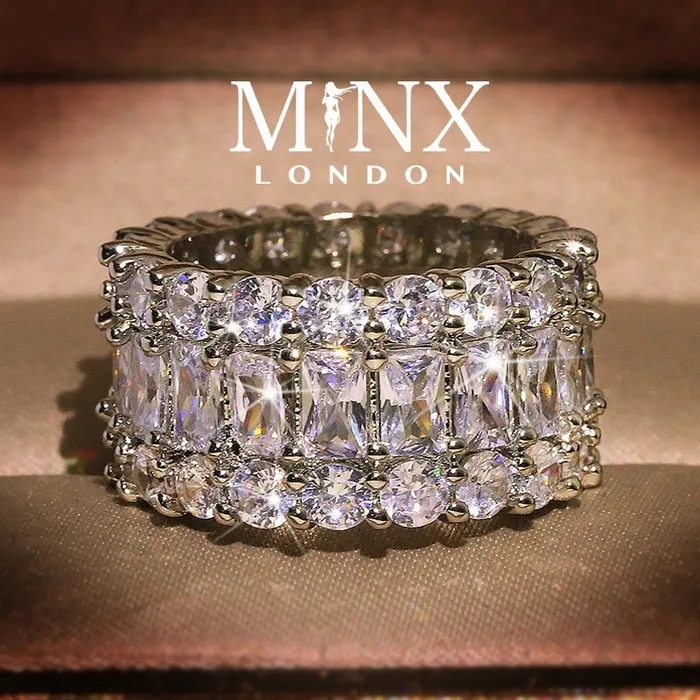 Rings ML Baguette Ring Eternity Ring Iced Out Ring