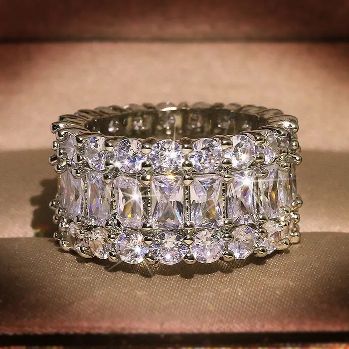 Rings ML Baguette Ring Eternity Ring Iced Out Ring