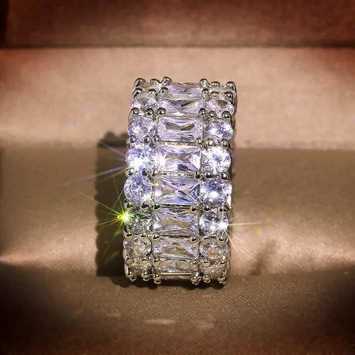 Rings ML Baguette Ring Eternity Ring Iced Out Ring