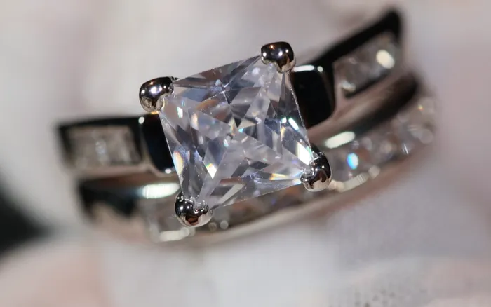 Rings Princess Cut Engagement Ring Set Womens Diamond Ring Lab Diamonds London