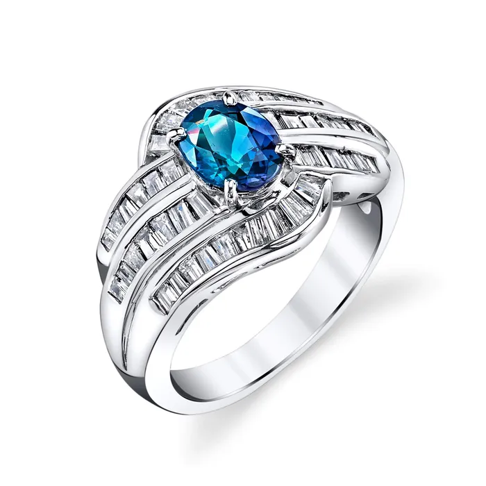 Rings Safiya Jewels Vintage Platinum Natural Alexandrite Ring