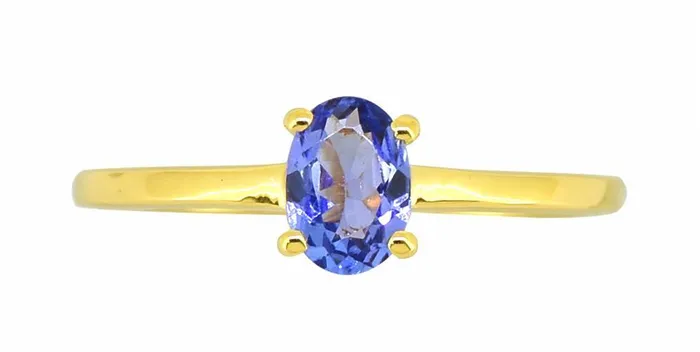 Rings YoTreasure Tanzanite Solid 925 Sterling Silver Gold Plated Solitaire Ring Rings YoTreasure Tanzanite Solid 925 Sterling Silver Gold Plated Solitaire Ring
