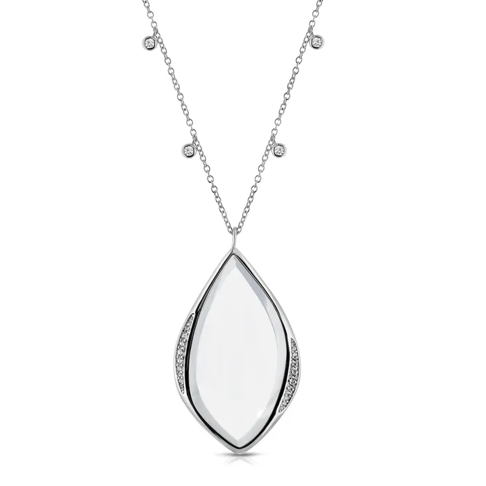 Soleil Silver Magnifier Pendant Necklace Moderne Monocle Necklaces