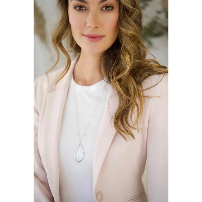 Soleil Silver Magnifier Pendant Necklace Moderne Monocle Necklaces
