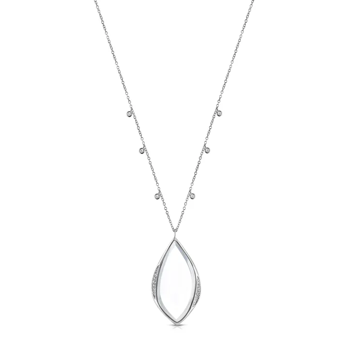 Soleil Silver Magnifier Pendant Necklace Moderne Monocle Necklaces