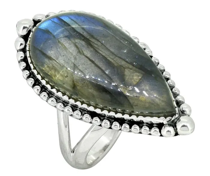 Solid 925 Sterling Silver Designer Blue Labradorite Ring YoTreasure Rings