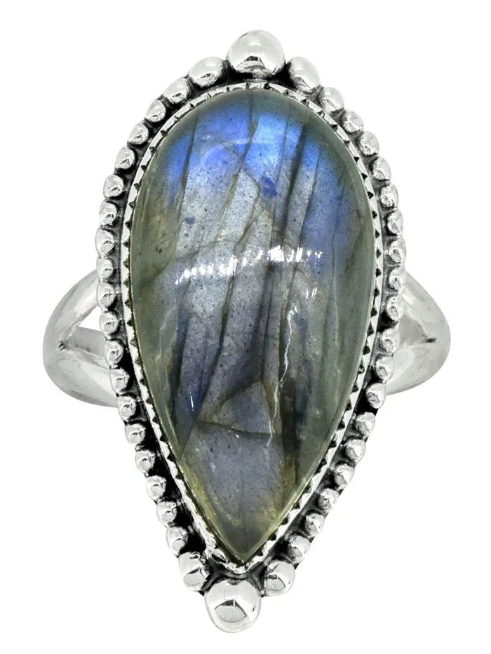 Solid 925 Sterling Silver Designer Blue Labradorite Ring YoTreasure Rings