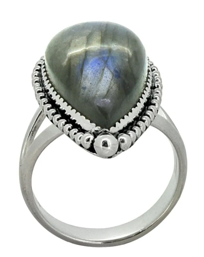 Solid 925 Sterling Silver Designer Blue Labradorite Ring YoTreasure Rings