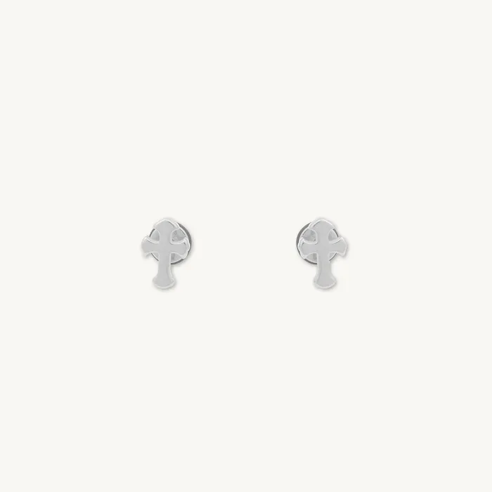 Unisex Cross Stud Earrings Camile Stone Earrings