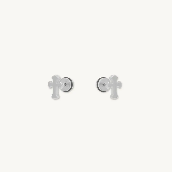 Unisex Cross Stud Earrings Camile Stone Earrings
