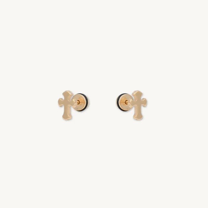 Unisex Cross Stud Earrings Camile Stone Earrings