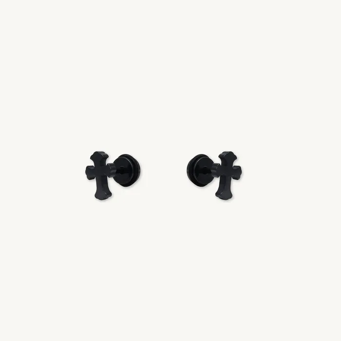 Unisex Cross Stud Earrings Camile Stone Earrings