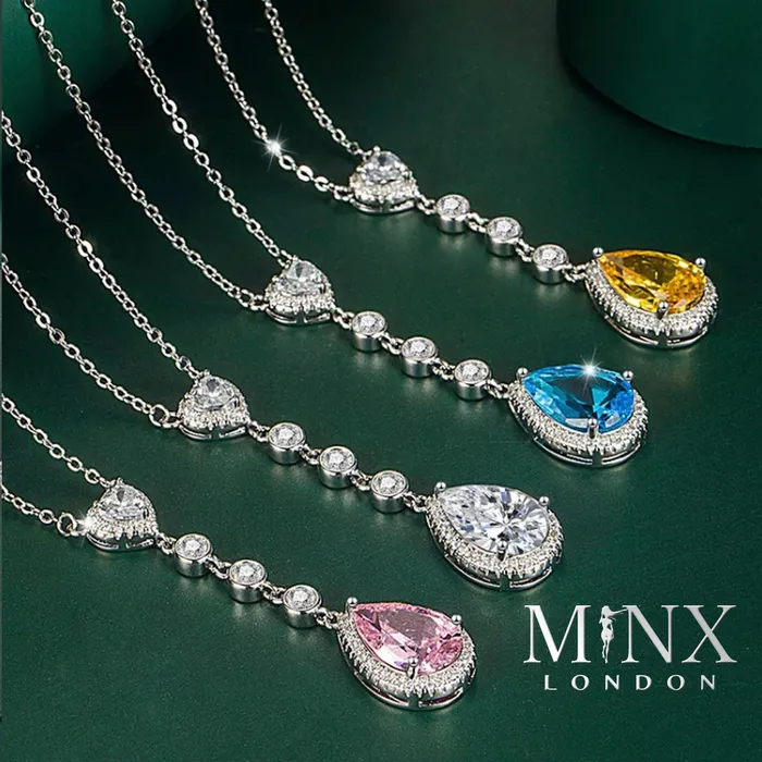 Womens Necklace WomensPendant Teardrop Necklace Diamond Pendant Womens Charm Necklace Teardrop Pendant Diamond Pendant Necklace Minx London Necklaces Womens Necklace WomensPendant Teardrop Necklace Diamond Pendant Womens Charm Necklace Teardrop Pendant Diamond Pendant Necklace Minx London Necklaces