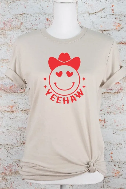 Yeehaw Smiley Heart Valentine Graphic Tee Ocean and 7th Necklaces