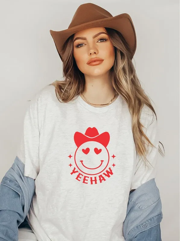 Yeehaw Smiley Heart Valentine Graphic Tee Ocean and 7th Necklaces