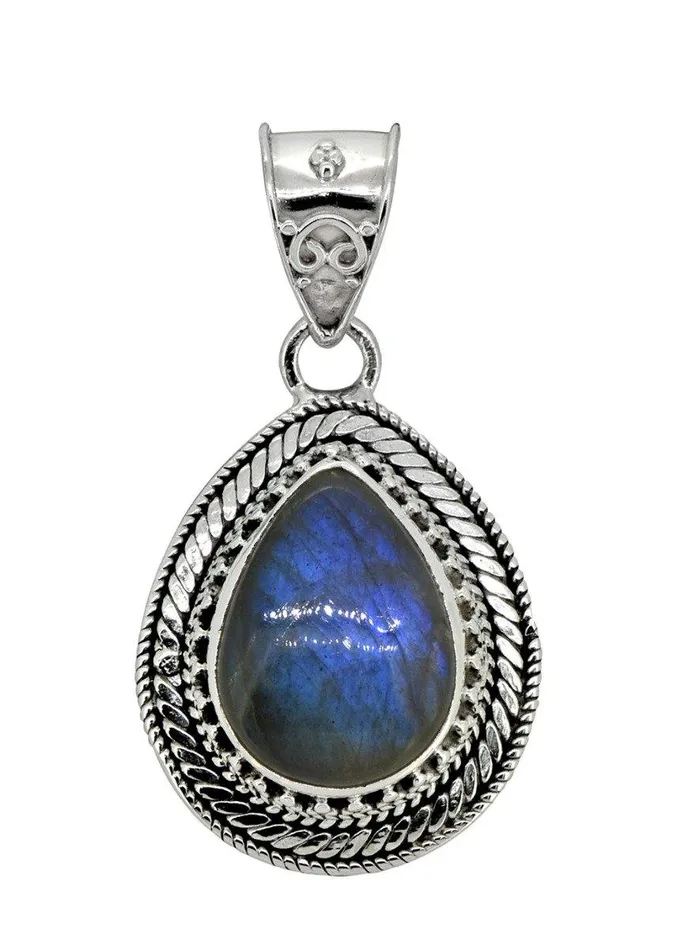 YoTreasure Labradorite Solid 925 Sterling Silver Pendant 1 12 Necklaces