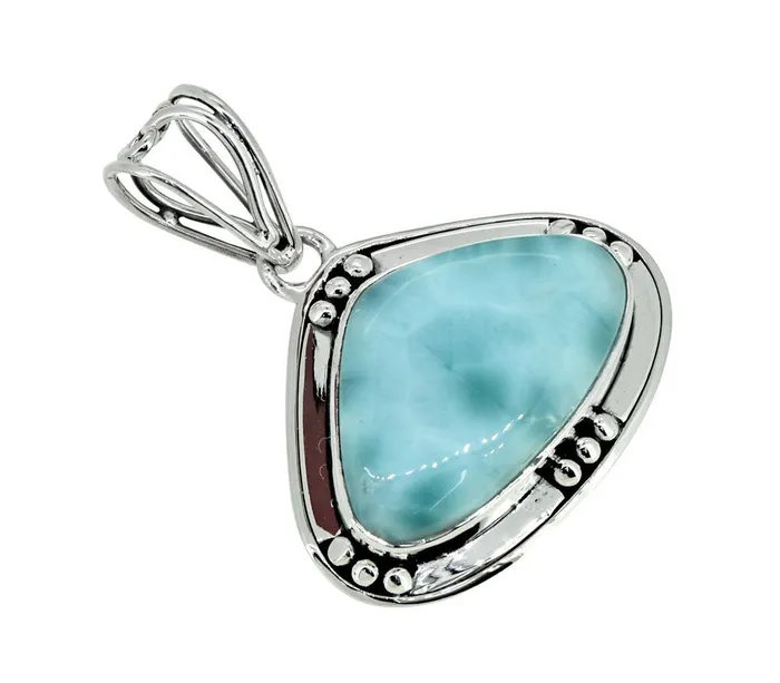 YoTreasure Necklaces Natural Larimar Solid 925 Sterling Silver Pendant 1 12