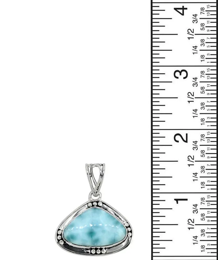 YoTreasure Necklaces Natural Larimar Solid 925 Sterling Silver Pendant 1 12