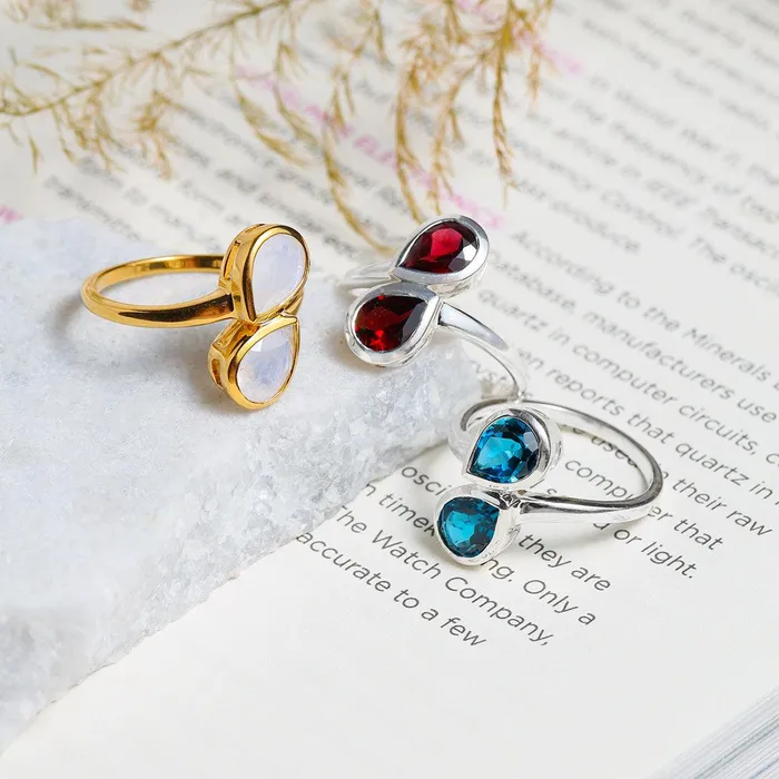 YoTreasure Rings 170 Ct Moonstone Ring 14K Gold Over 925 Silver Jewelry