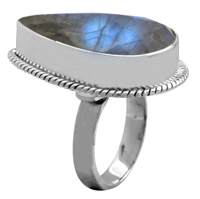 YoTreasure Rings Labradorite 925 Sterling Silver Rings Silver Jewelry